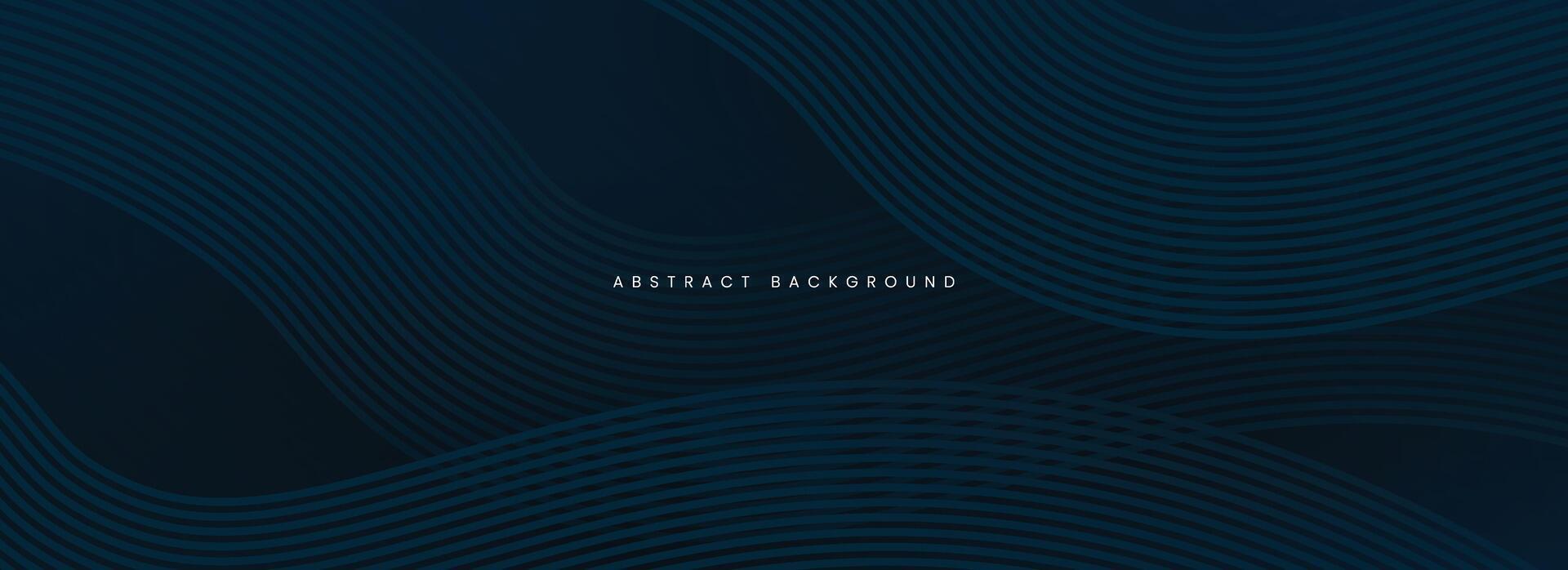 Dark blue abstract background with glowing curved waves. vector