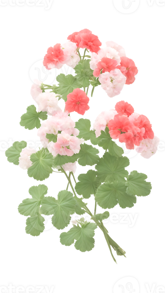 The beauty of natural flora with red flowers on a transparent background png