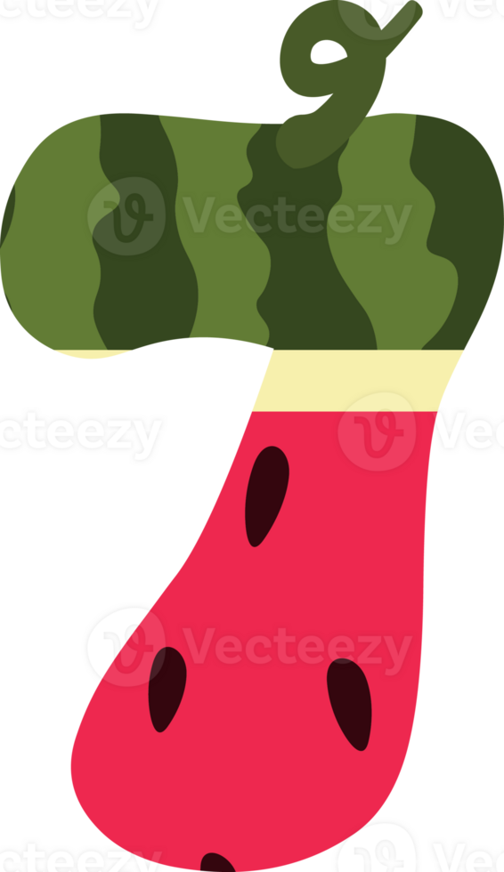 Watermelon alphabets and number png