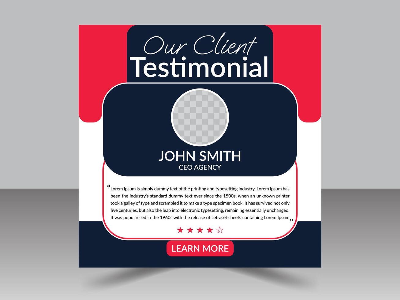 Creative And Simple Client Testimonial Design vector