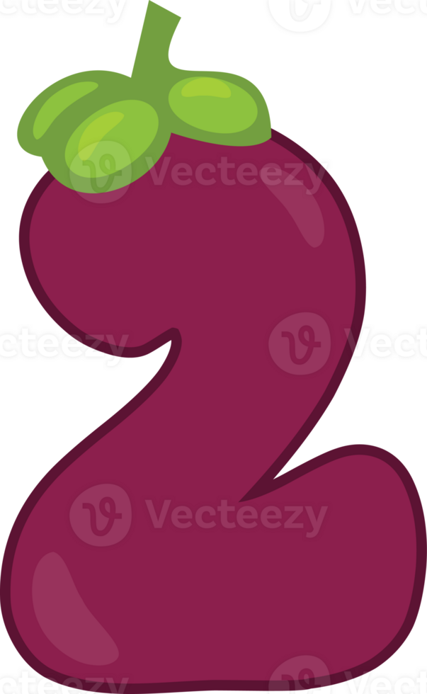 Mangosteen alphabets and Number png