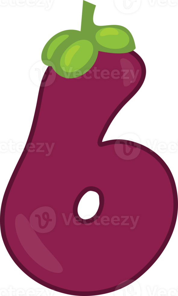 Mangosteen alphabets and Number png