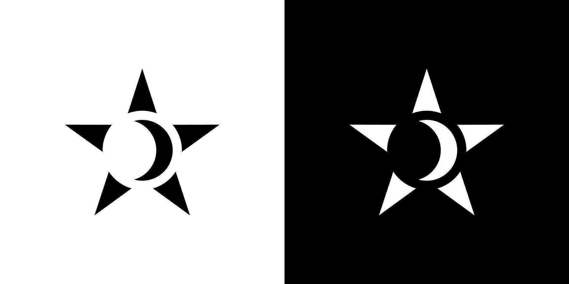 Unique and modern star moon logo design vector