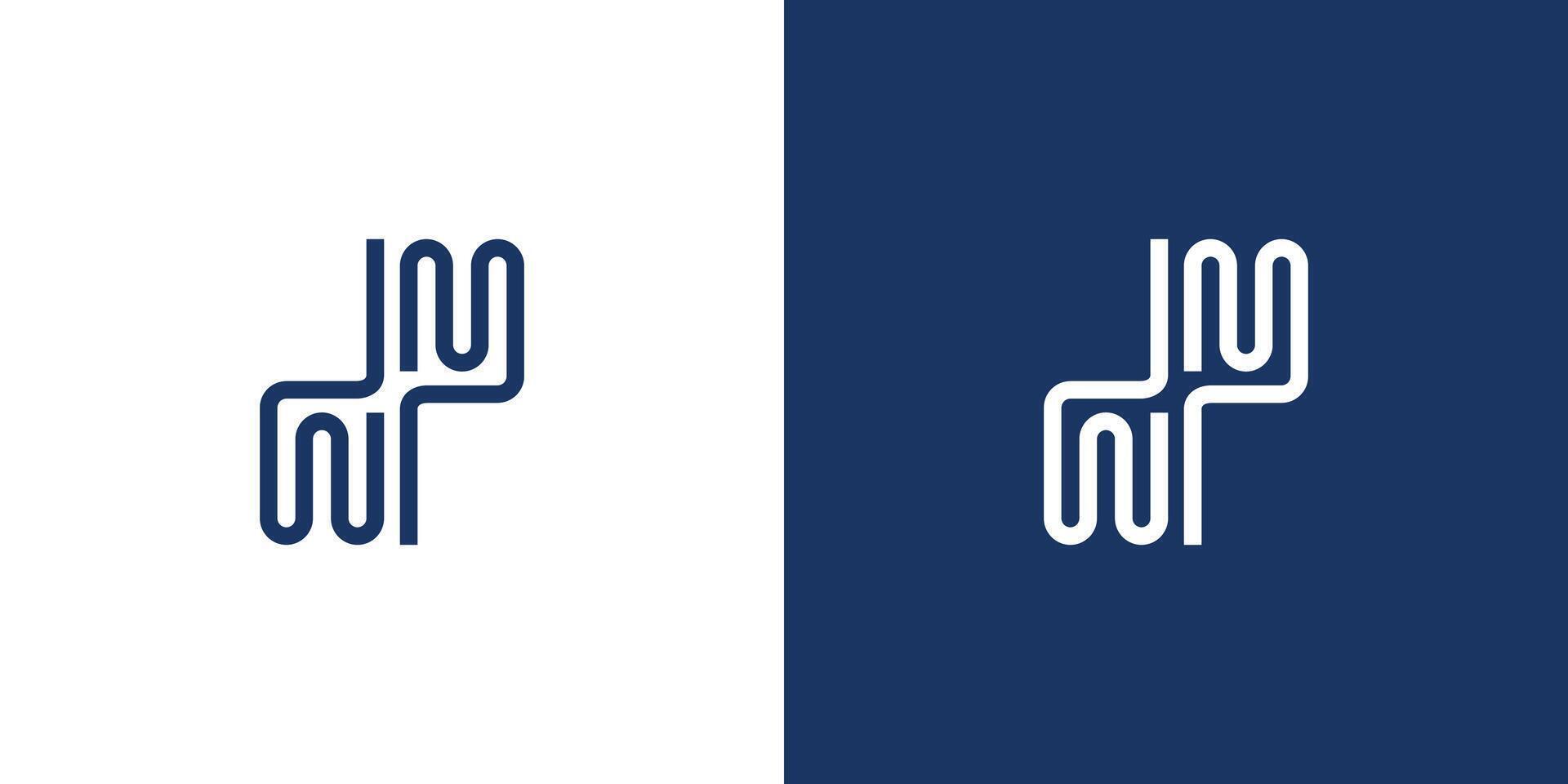 Modern and unique WM logo design vector