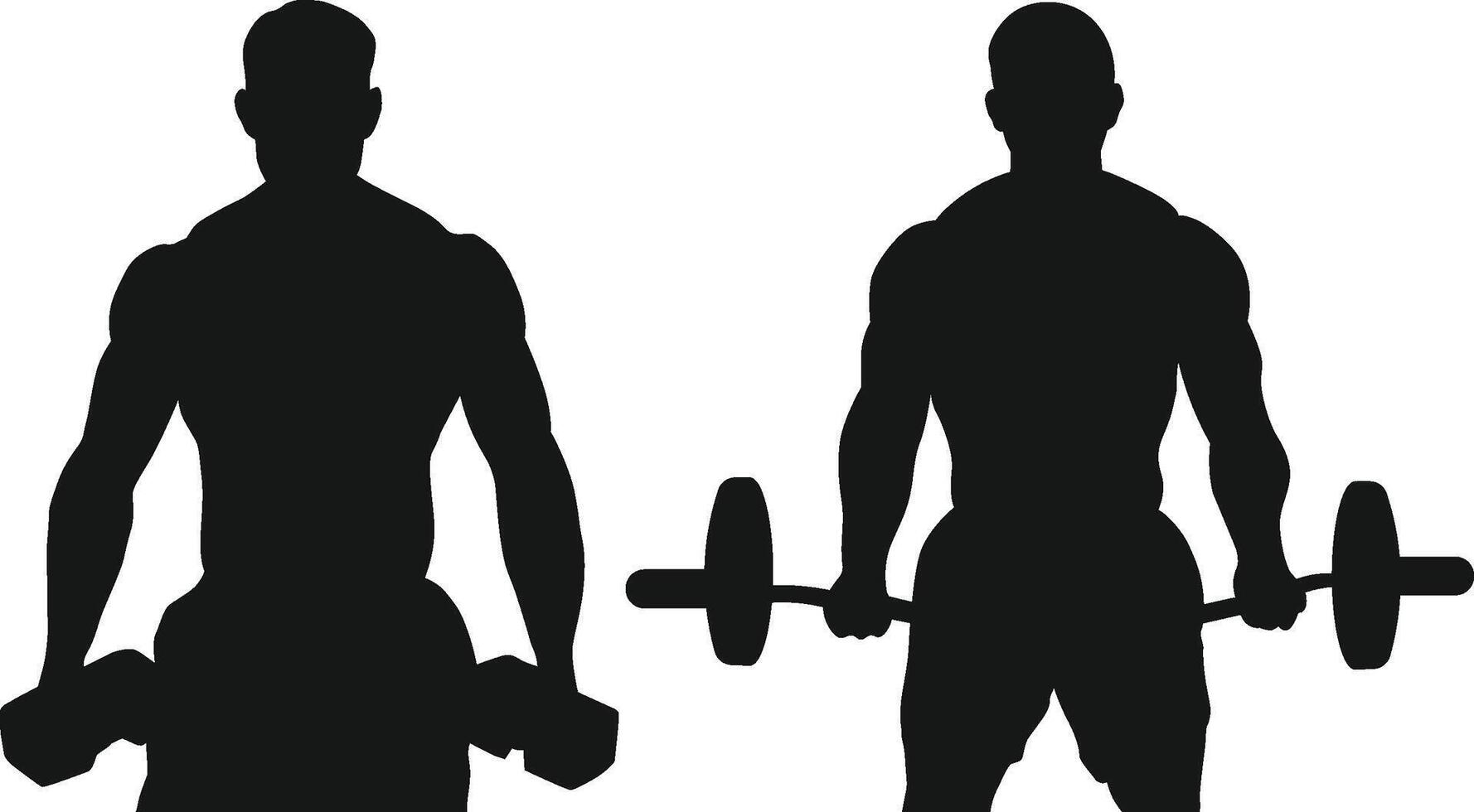 Bodybuilder Silhouettes Doing exercise vector