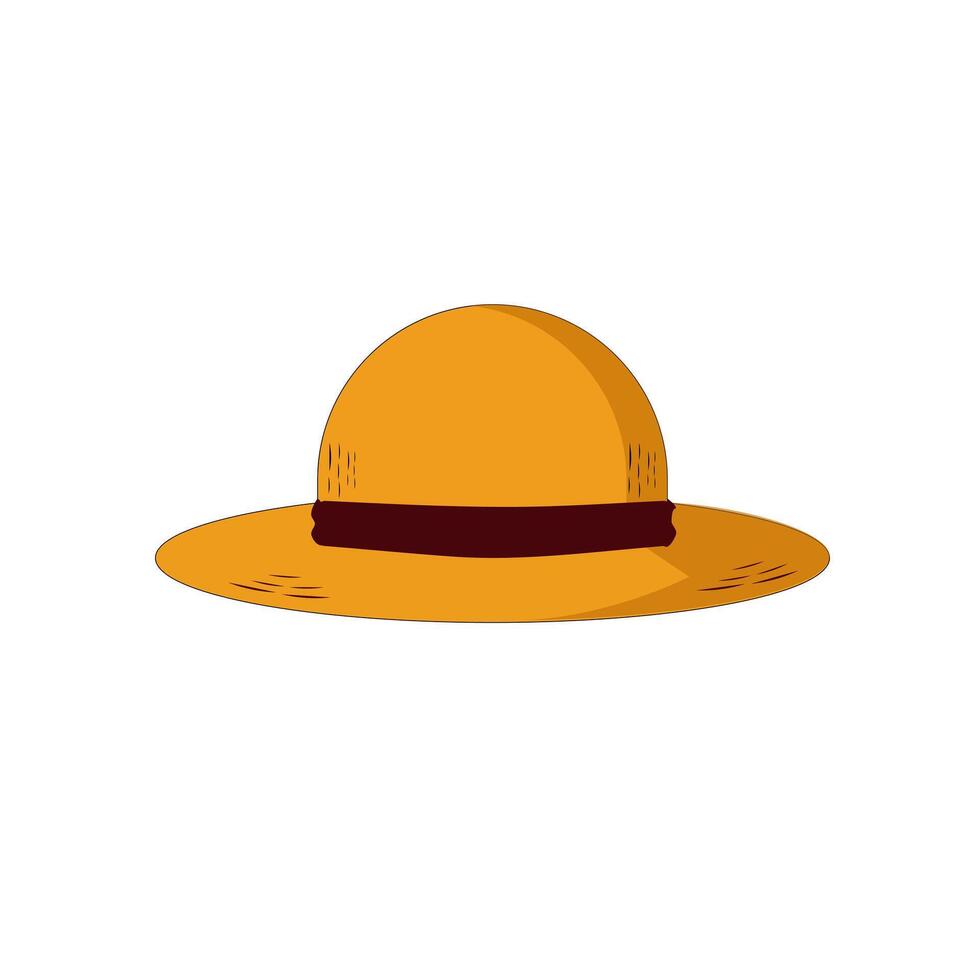 straw hat in anime vector
