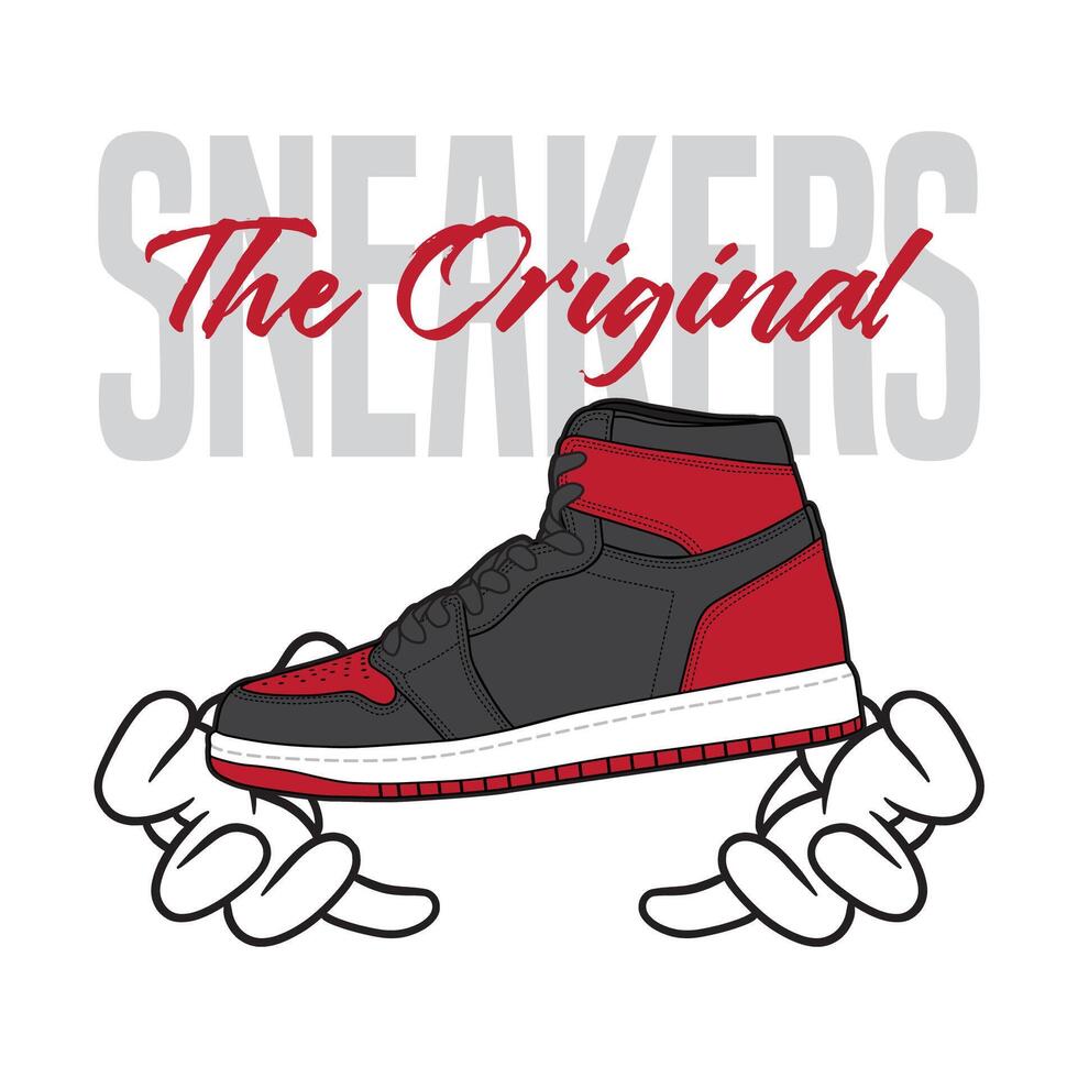 Sneakers shoe slogan t-shirt streetwear. Sneaker typography slogan tshirt design concept. Icon logo illustration. vector