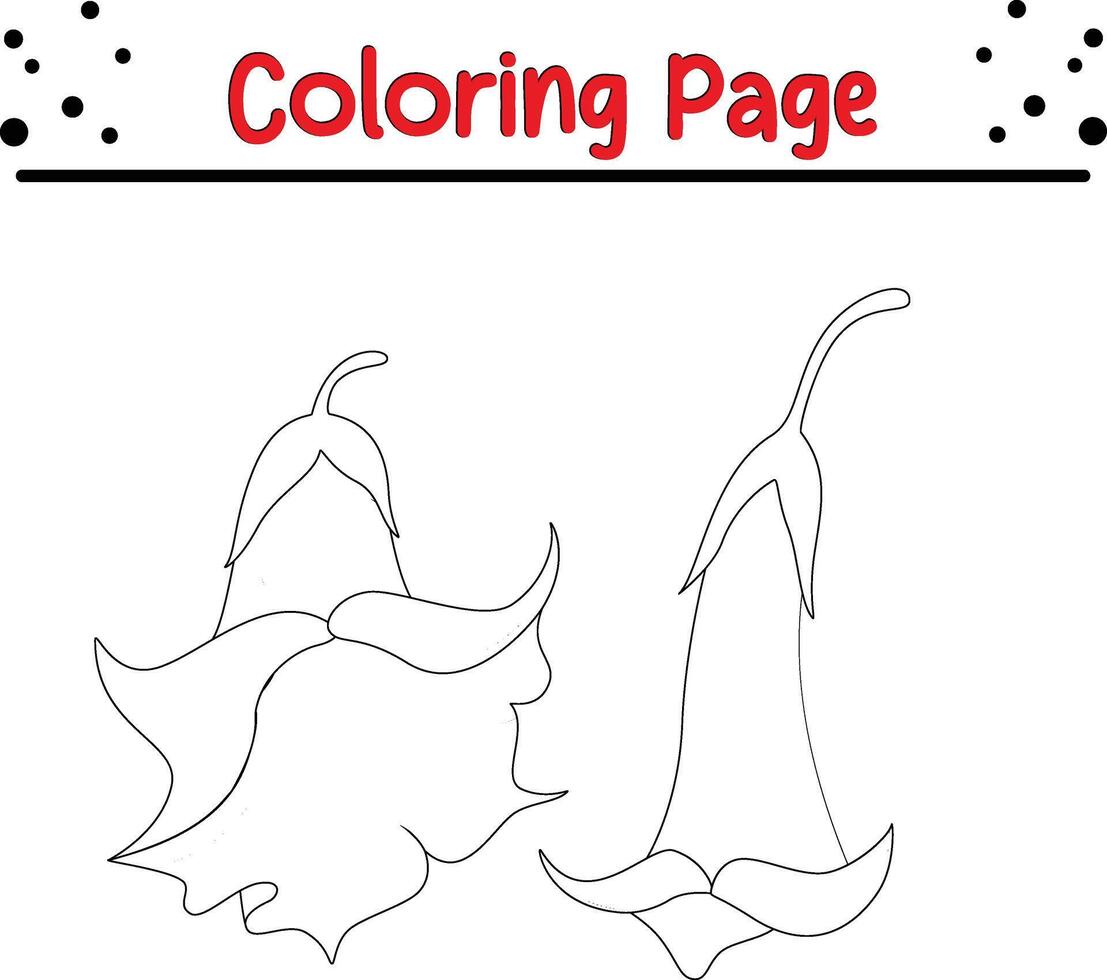 flower coloring page. spring design element coloring book. vector