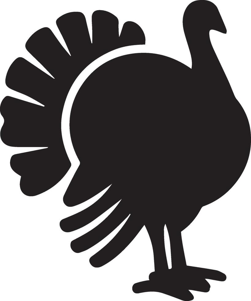 Turkey silhouette illustration isolated on white background. vector