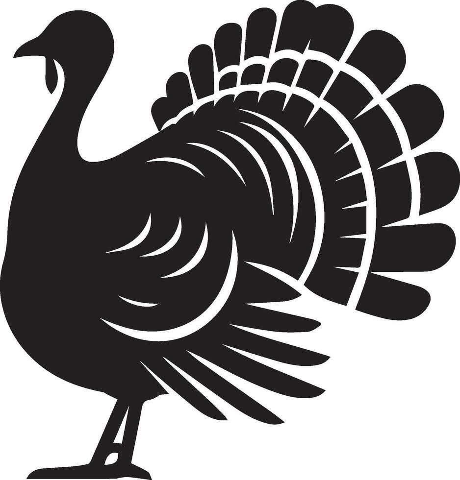 Turkey silhouette illustration isolated on white background. vector
