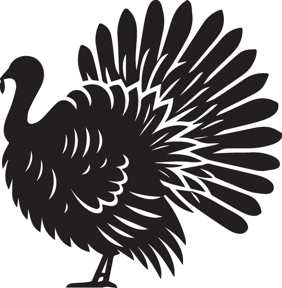 Turkey silhouette illustration isolated on white background. vector