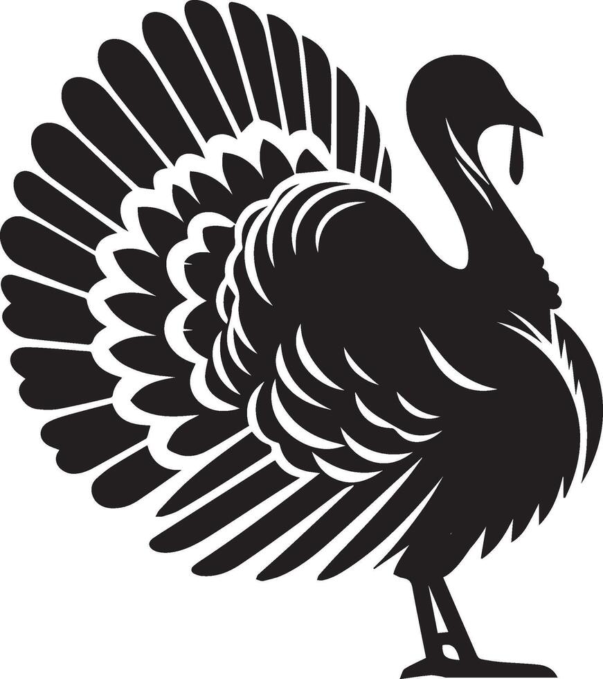 Turkey silhouette illustration isolated on white background. vector