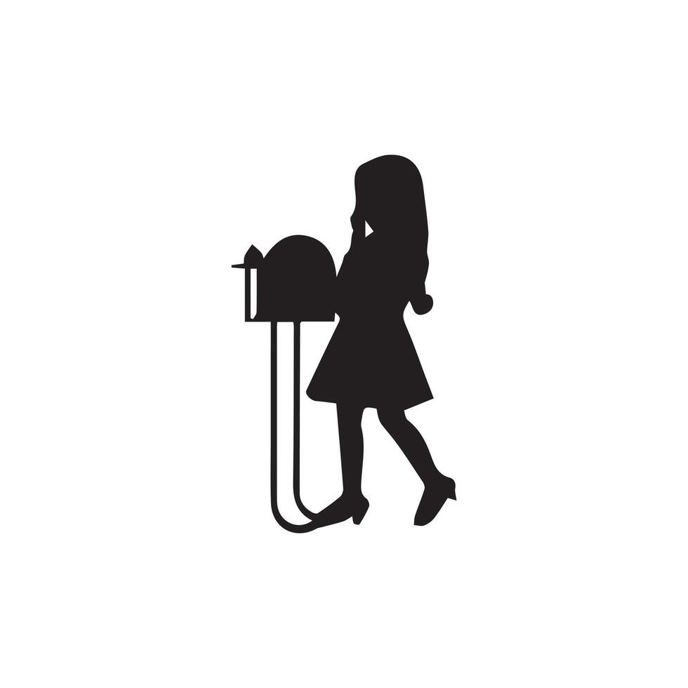 Girl icon on white background. illustration vector