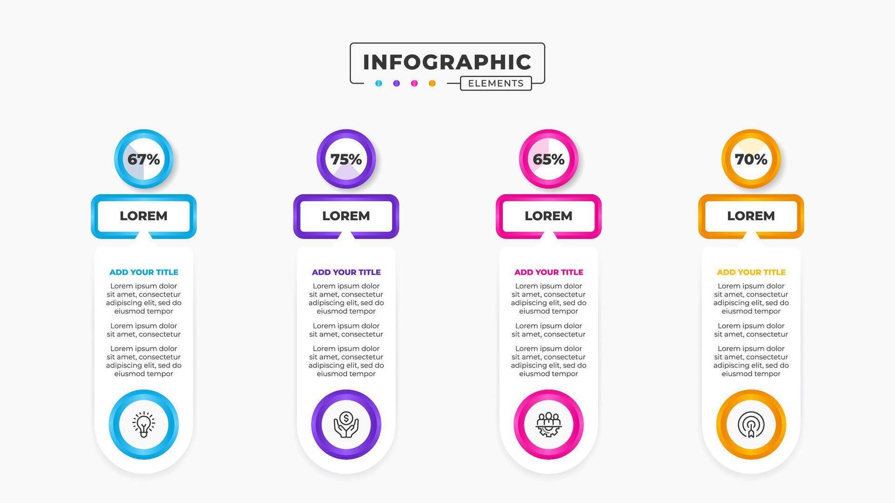 negocio punto lista infografía diseño modelo con 4 4 pasos o opciones vector