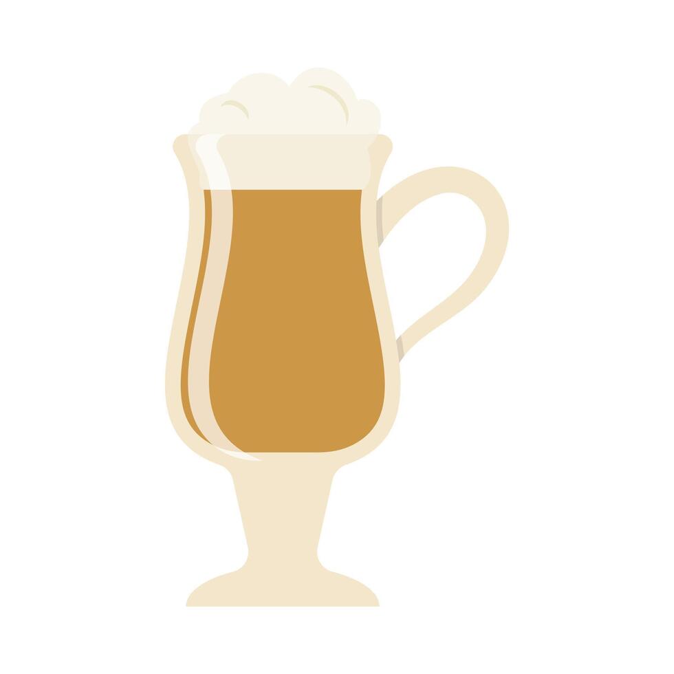 Hot and cold coffee beverage. Different types of drink. Espresso, americano cup, cappuccino and latte in paper mug, iced macchiato in glass. Flat illustrations isolated on white background vector