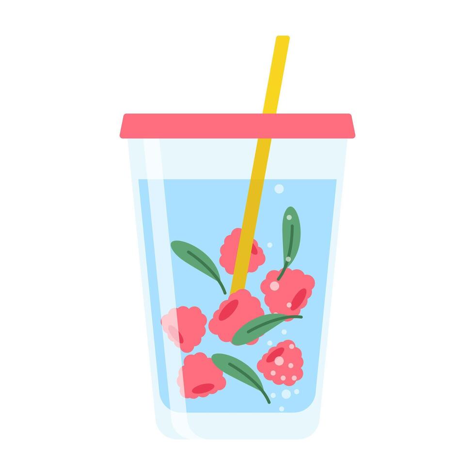 Drink more water. Stay hydrated. Glass, Plastic free, zero waste concept. Various bottles, glass, flask. Cute trendy illustration. Summer cold drink. vector