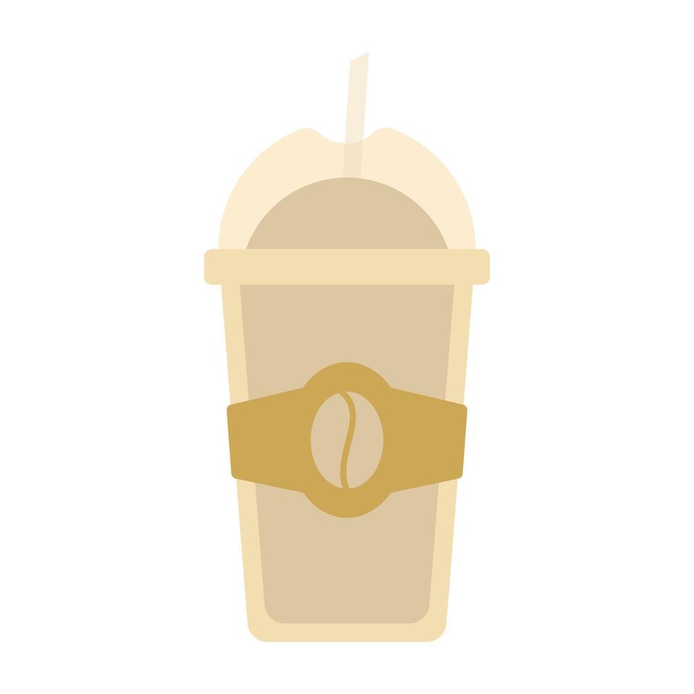 Hot and cold coffee beverage. Different types of drink. Espresso, americano cup, cappuccino and latte in paper mug, iced macchiato in glass. Flat illustrations isolated on white background vector