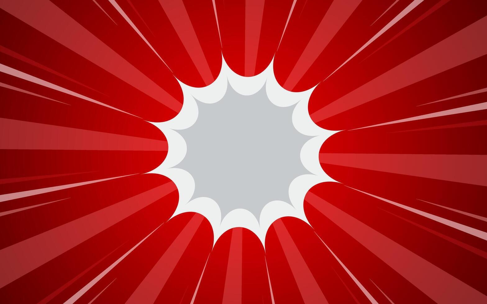 Comic book page background with rays, radial effect and halftone effect. illustration vector