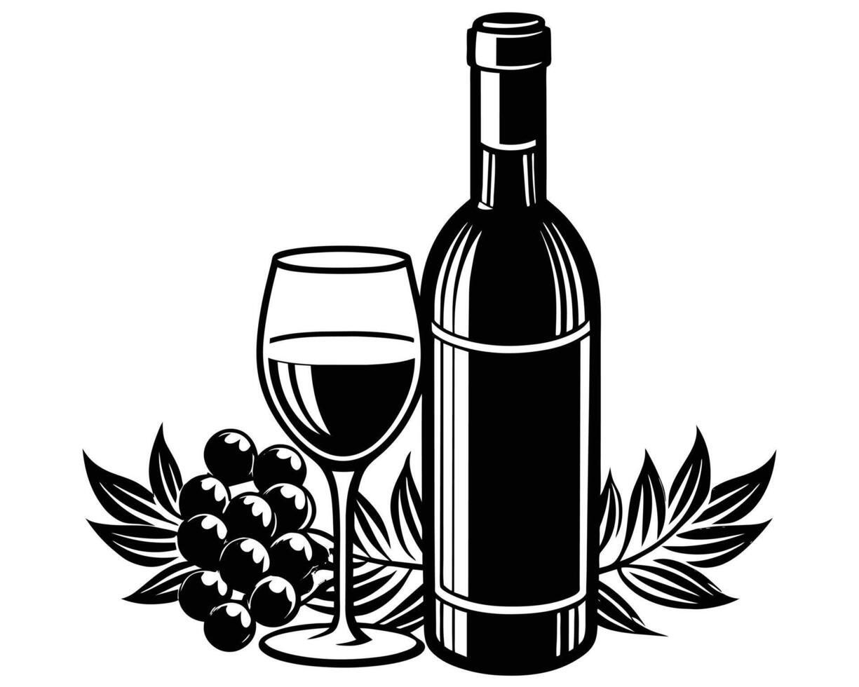Bottle glass Hand drawn illustration converted to vector