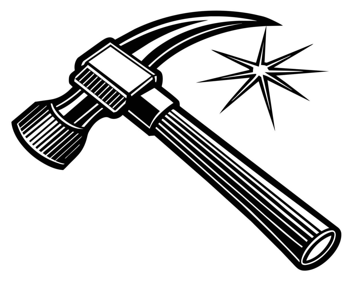 A sketch of a metal hammer vector