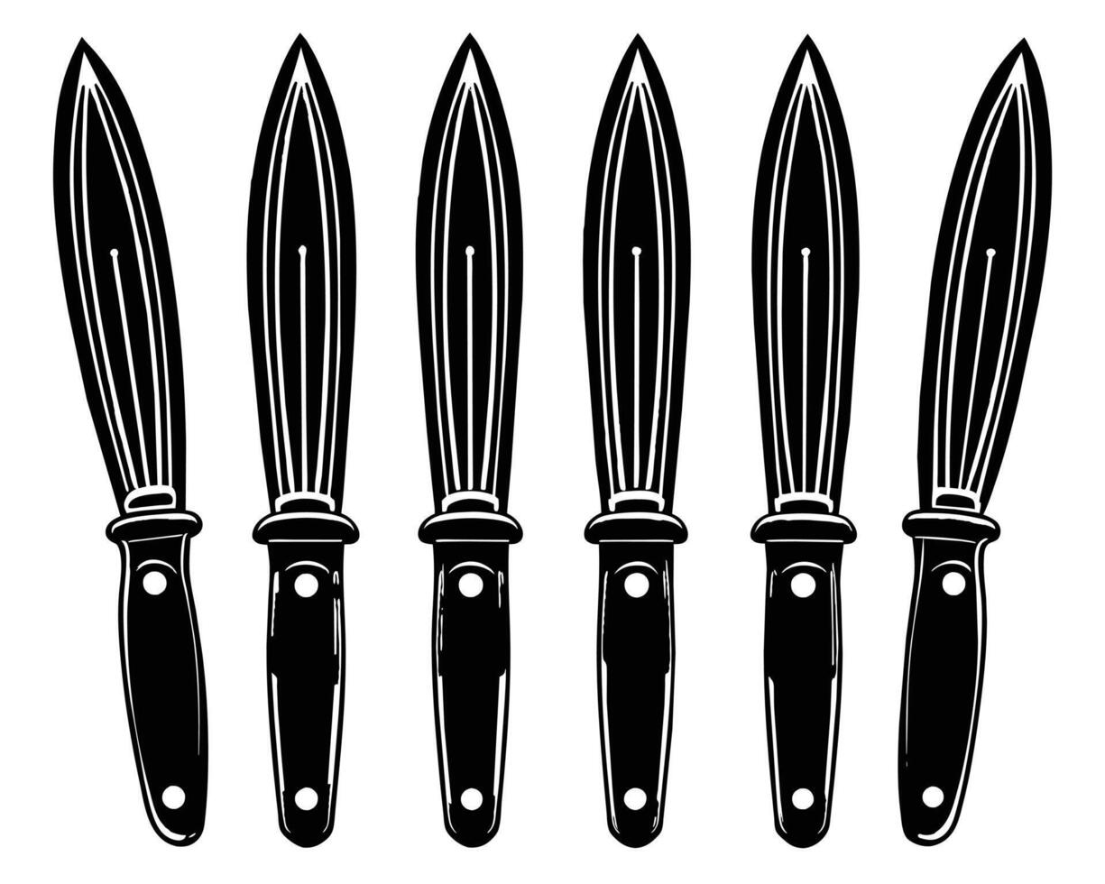 Black and white knife drawing vector