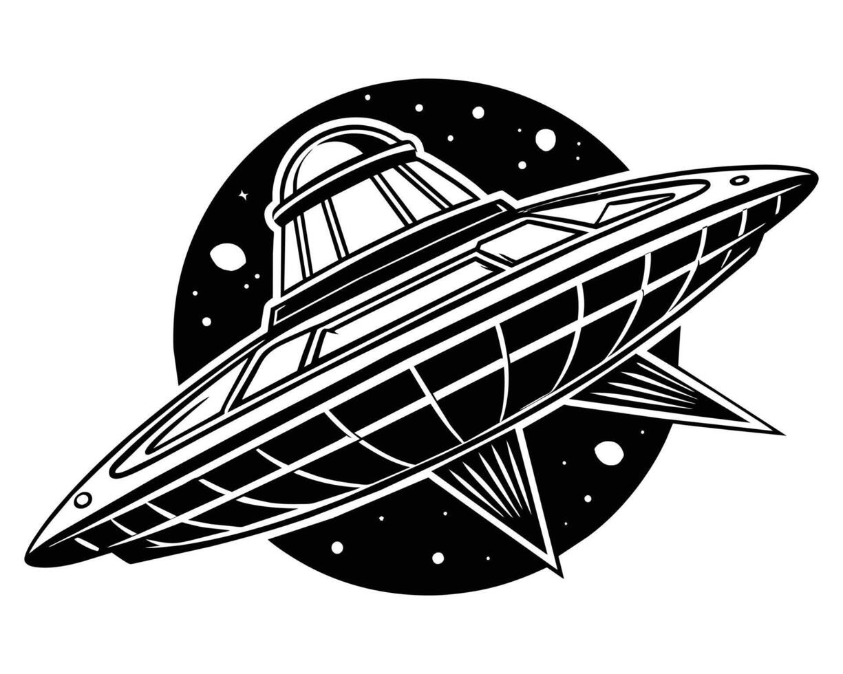 Ufo flying spaceship vector