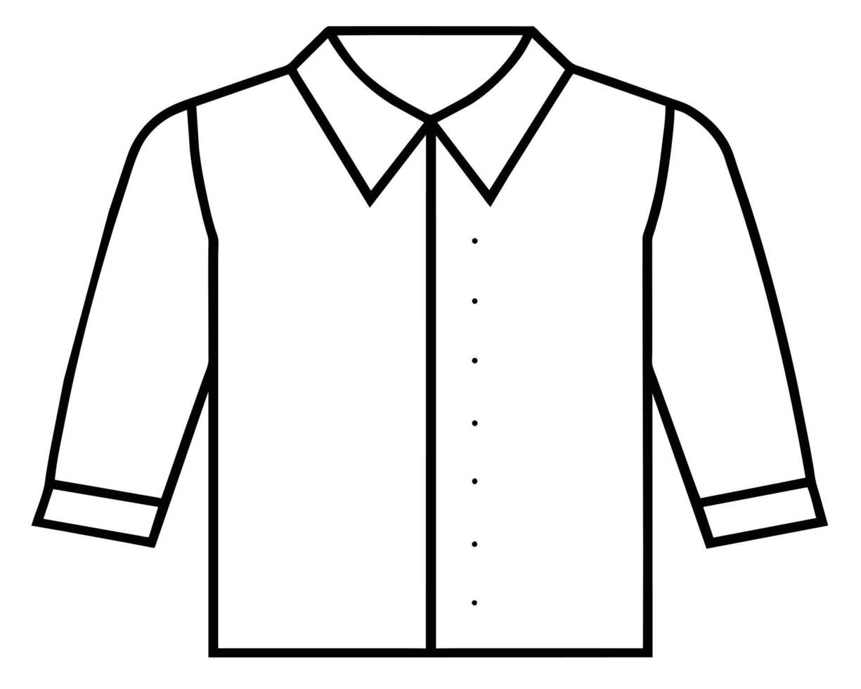 Men Long sleeve resort shirt flat sketch illustration vector