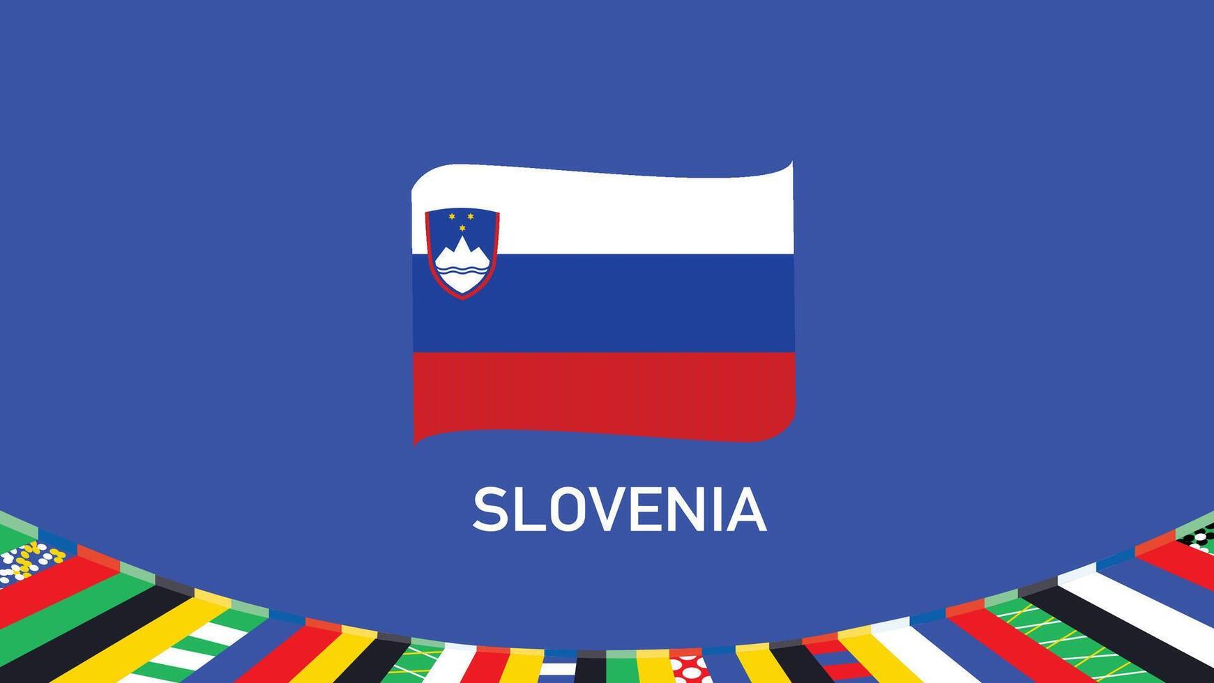 Slovenia Emblem Teams European Nations 2024 Symbol Abstract Countries European Germany Football Logo Design Illustration vector