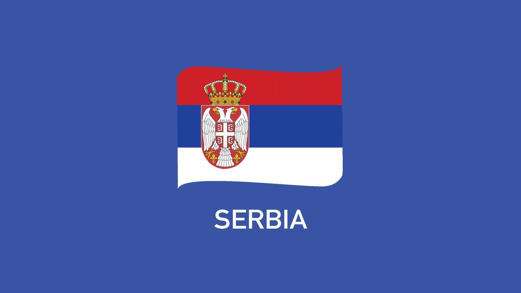 serbia bandera cinta equipos europeo naciones 2024 resumen países europeo Alemania fútbol americano símbolo logo diseño ilustración vector