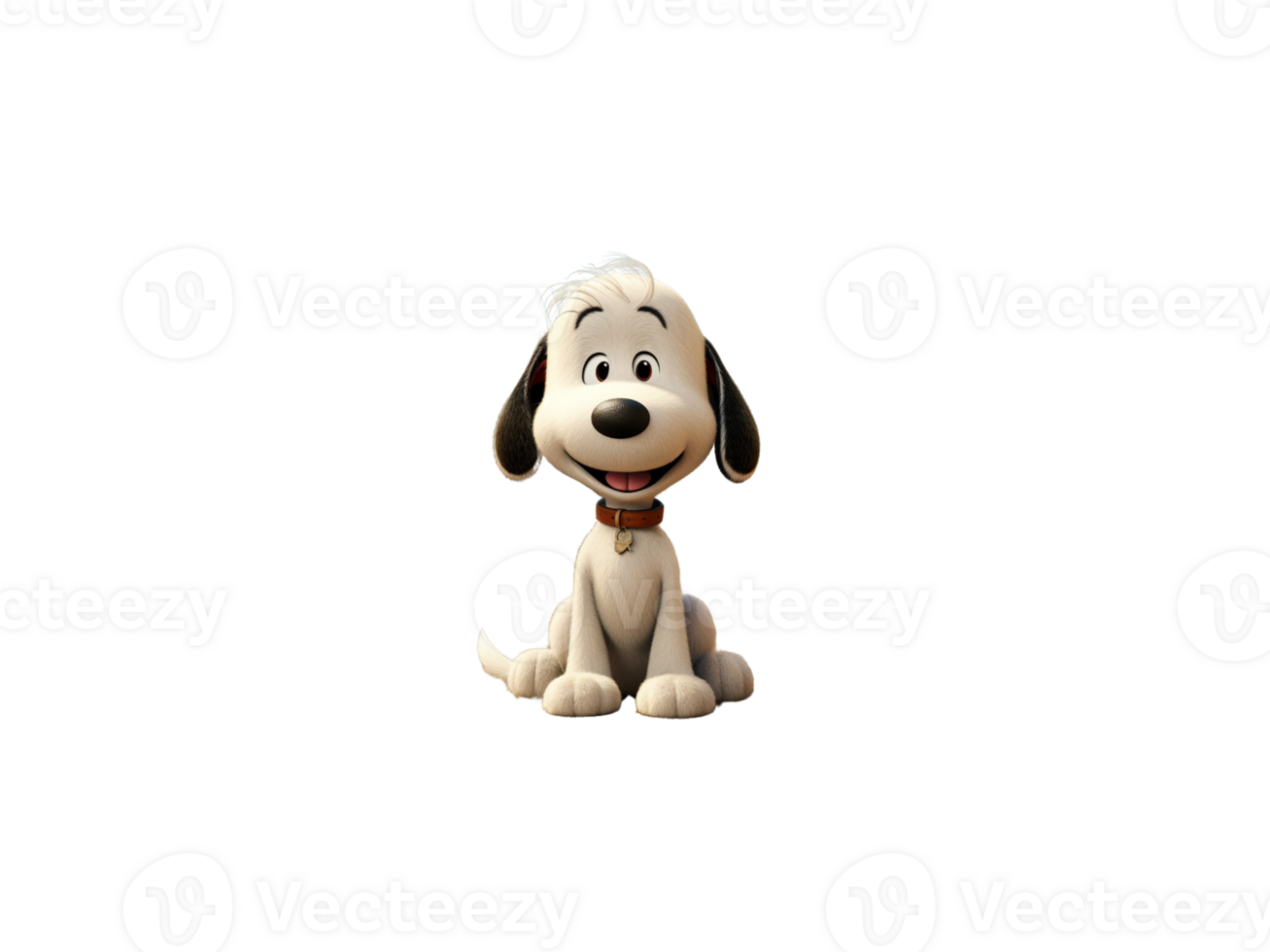 3D Cartoon White Dog png