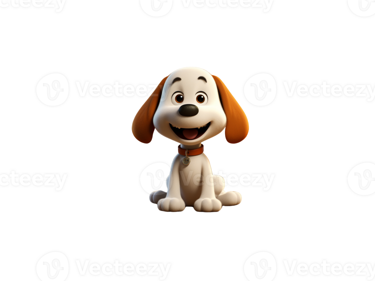 3D Cartoon White Dog png