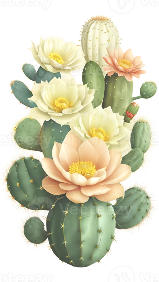 The beauty of cactus nature on a transparent background png