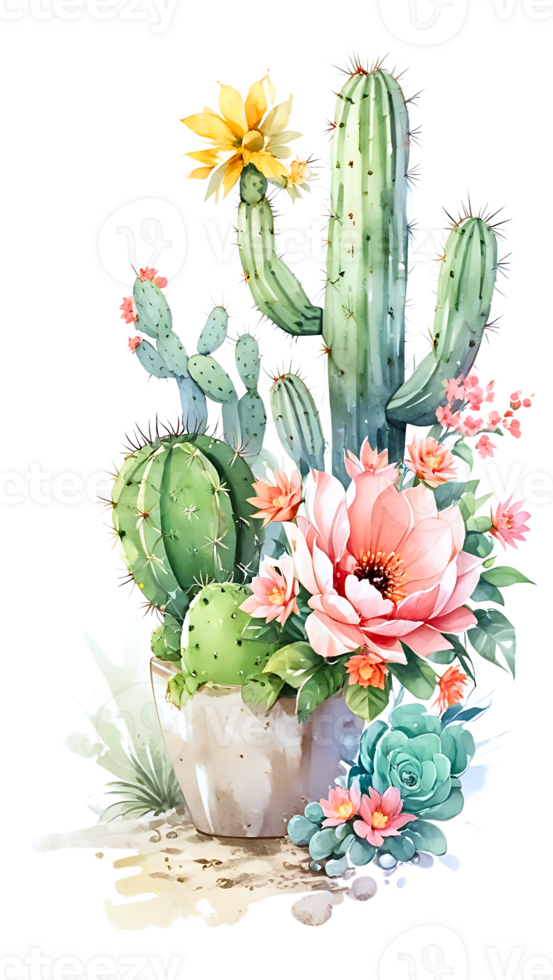 The beauty of cactus nature on a transparent background png