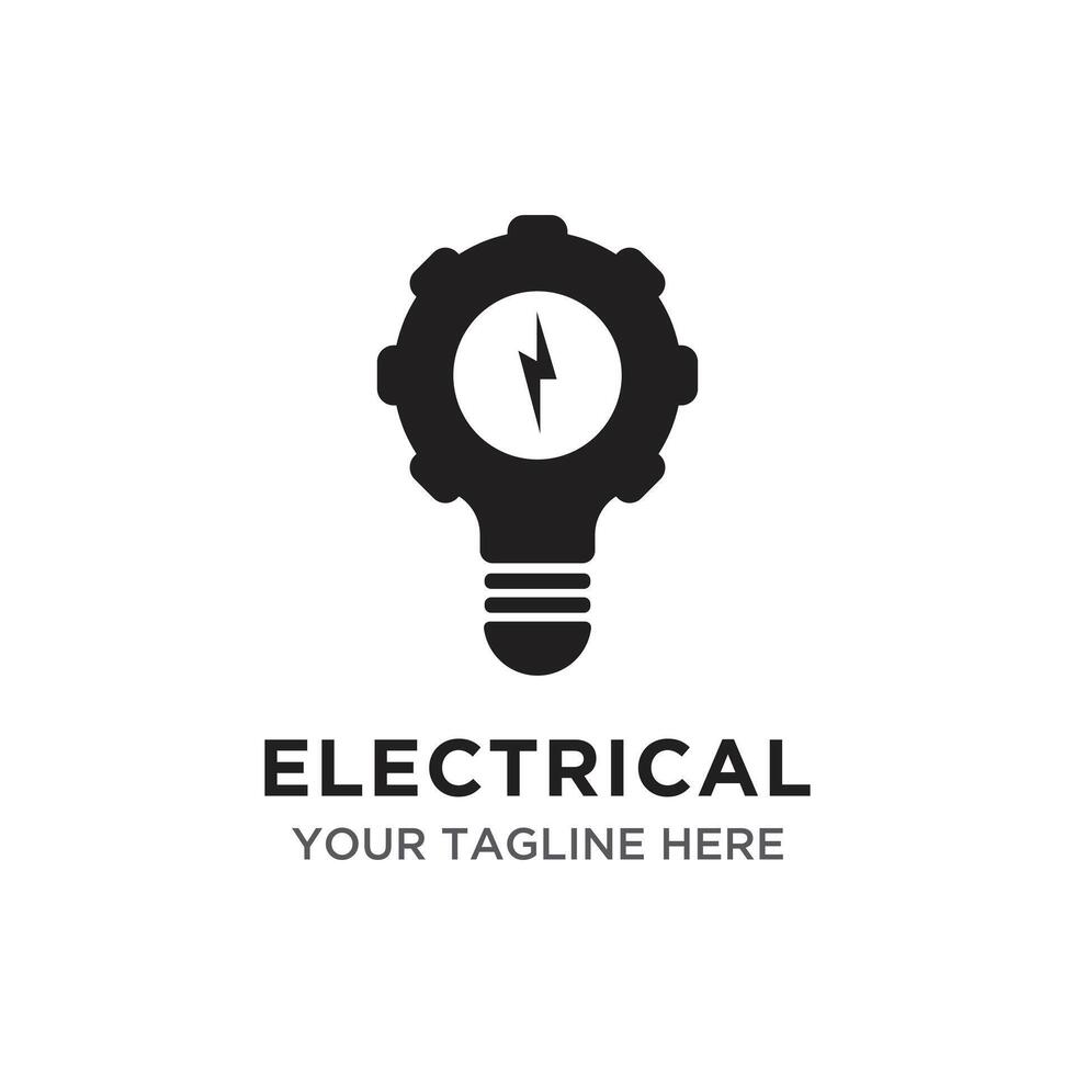 Electrical gear logo design template vector
