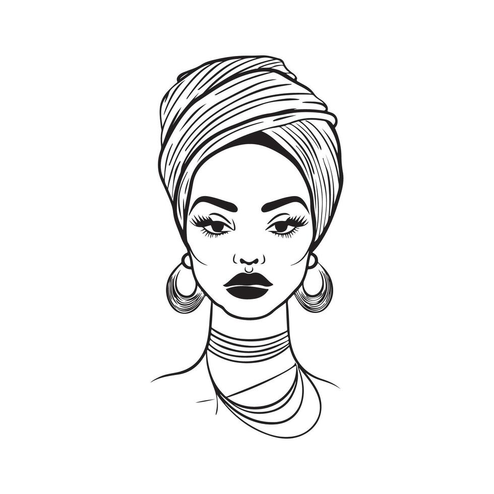 Beautiful Woman With Headband image design on white background vector