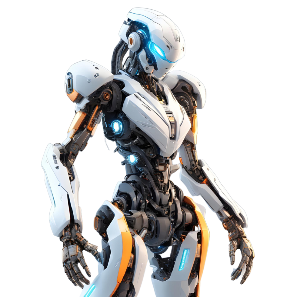 3d tolkning närbild artificiell intelligens robot med grafisk visa png