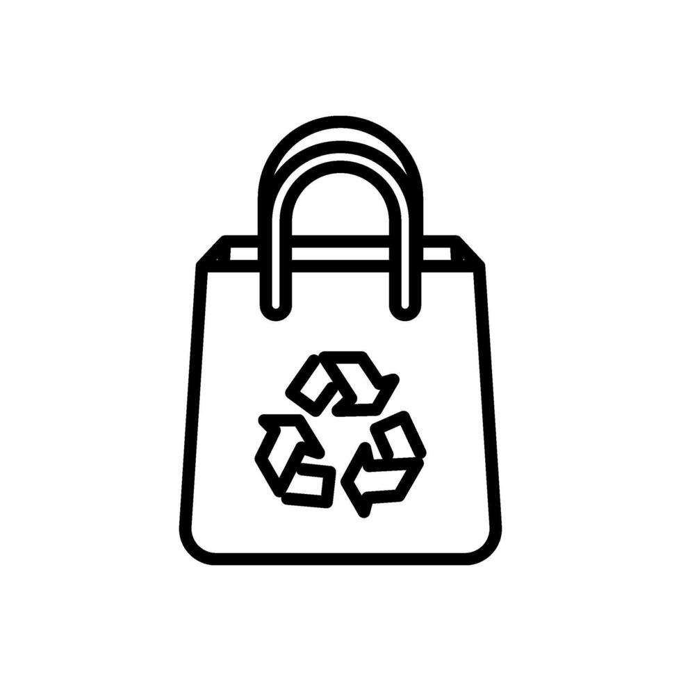 recycling bag, line icon, isolated background vector
