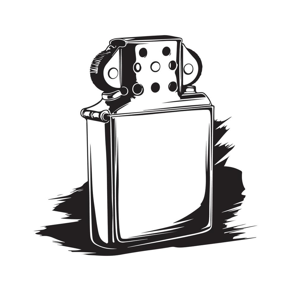 Black and white lighter isolated on white vector