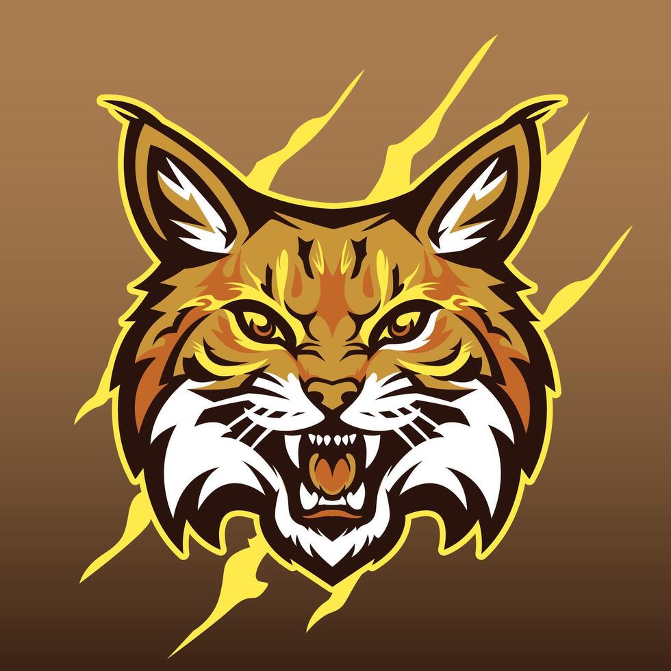 Premium Bobcat Head Mascot vector