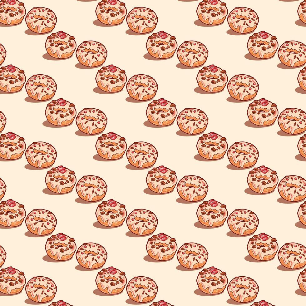 sweet donuts pattern design vector