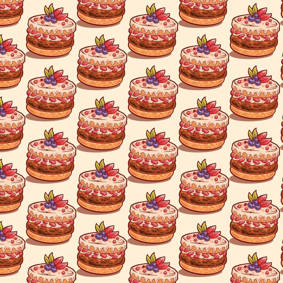 sweet cake pattern design vector