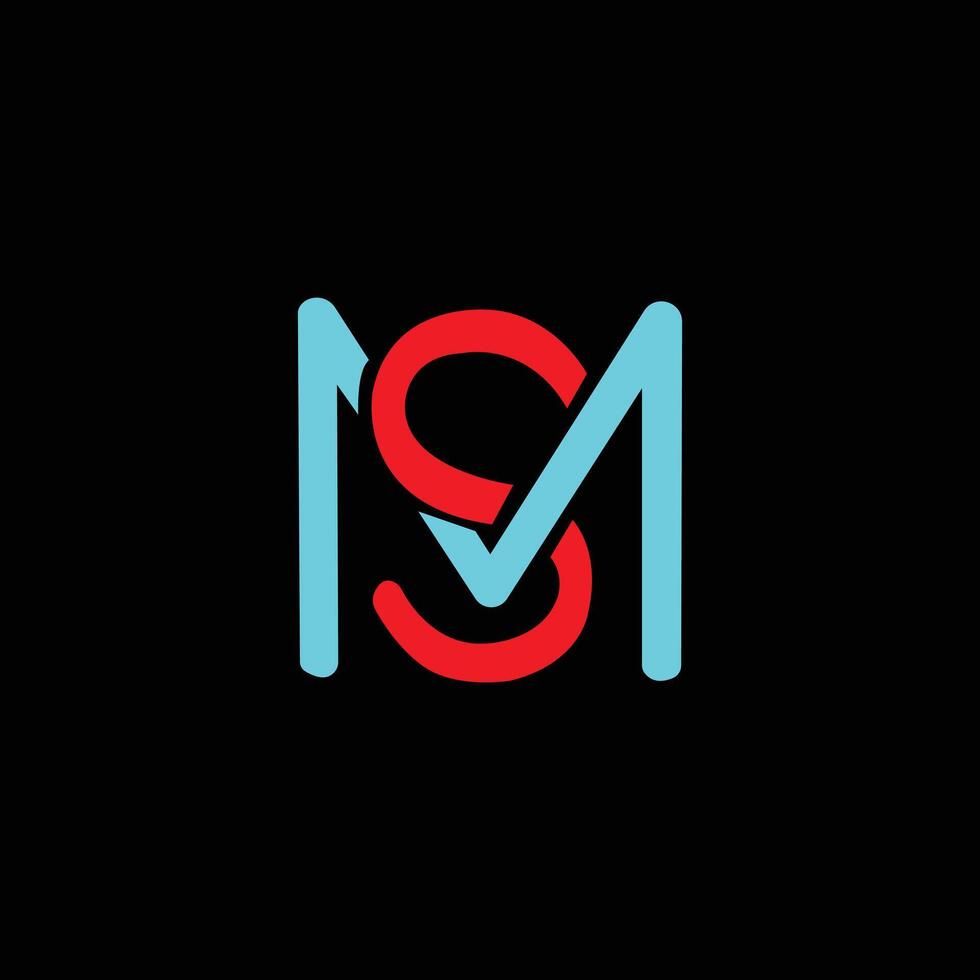 MS Letter Initial Logo Design vector