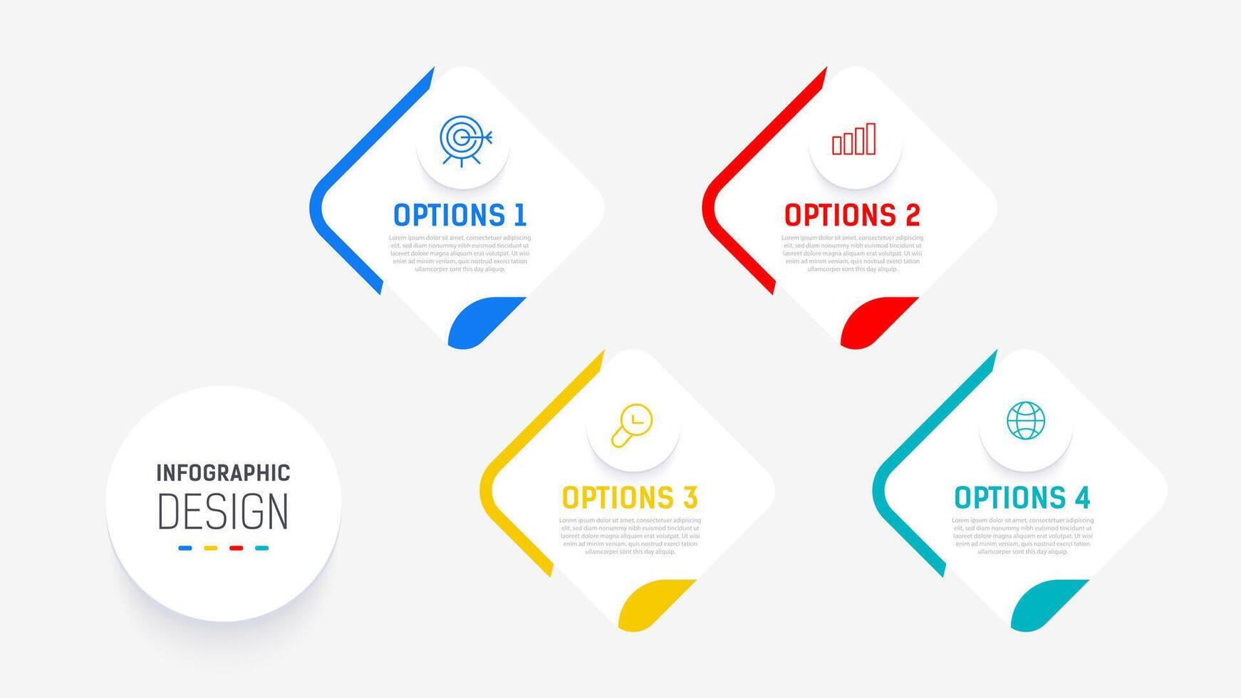 Four Step Infographic element design template for presentation. process diagram and presentations step, workflow layout, banner, flow chart, info graphic illustration. vector