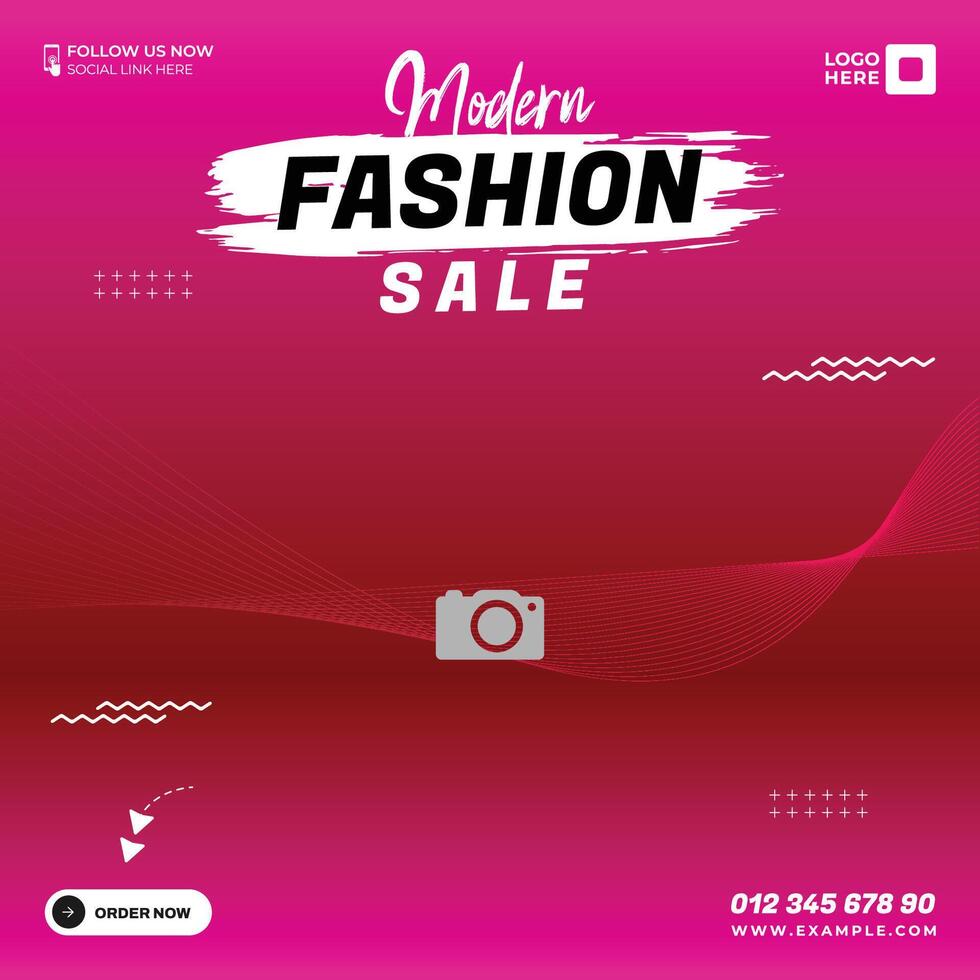 colourful Modern Social Media Post Design Template for bag. Promotion Brand Fashion vector