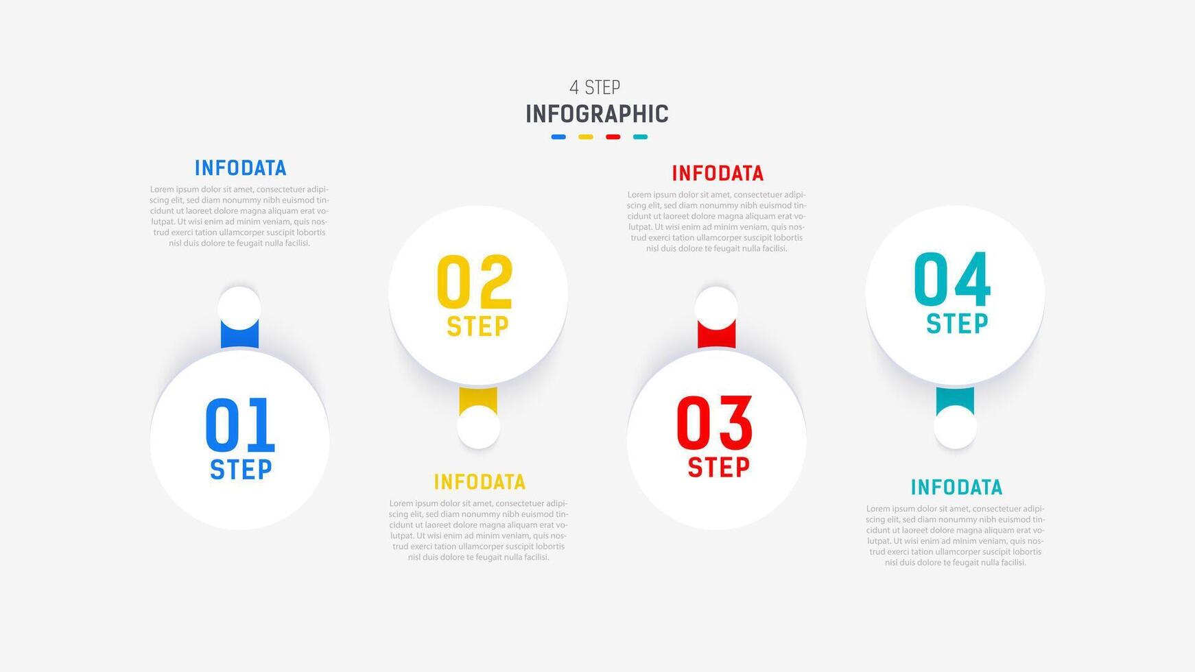 Four Step Infographic element design template for presentation. process diagram and presentations step, workflow layout, banner, flow chart, info graphic illustration. vector