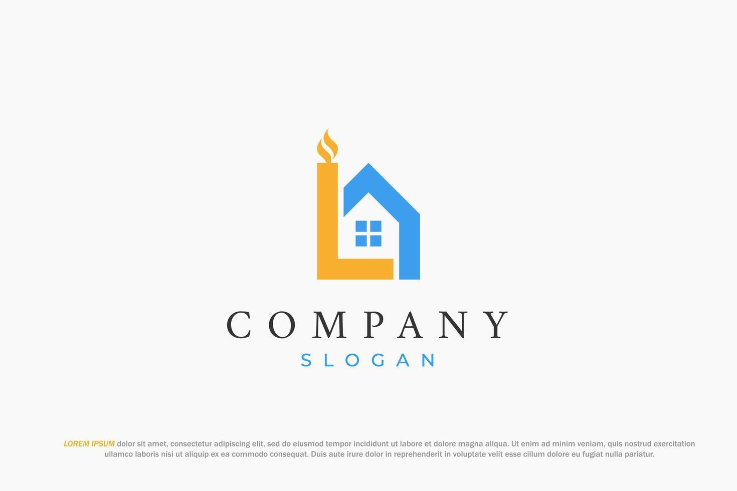 letter l and house blue logo vector