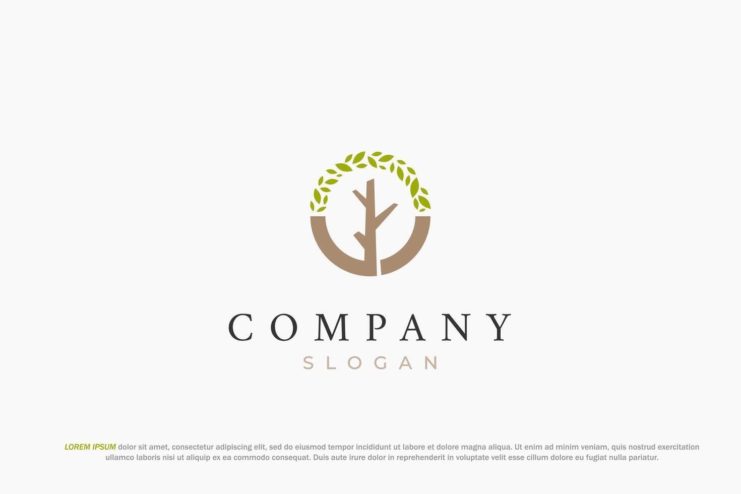 tree leaf circle modern logo vector