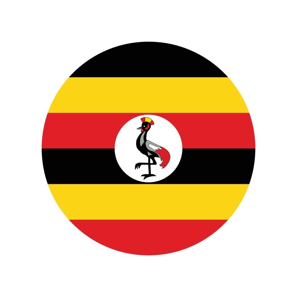 National Flag of Uganda. Uganda Flag. Uganda Round flag. vector