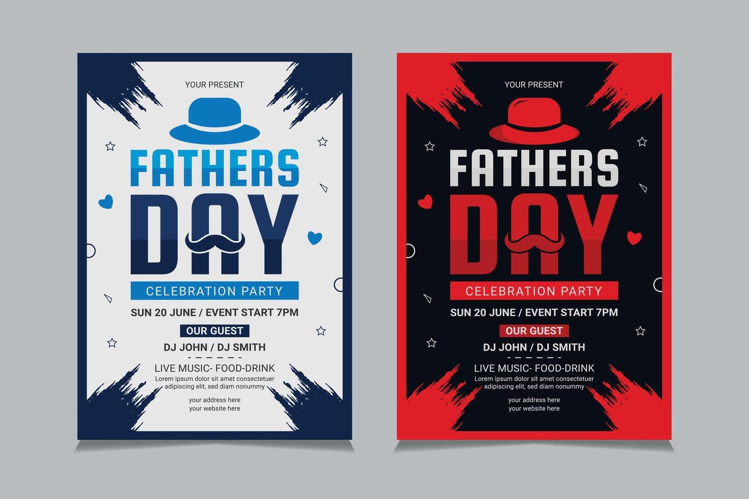 Father's Day Flyer Templates vector