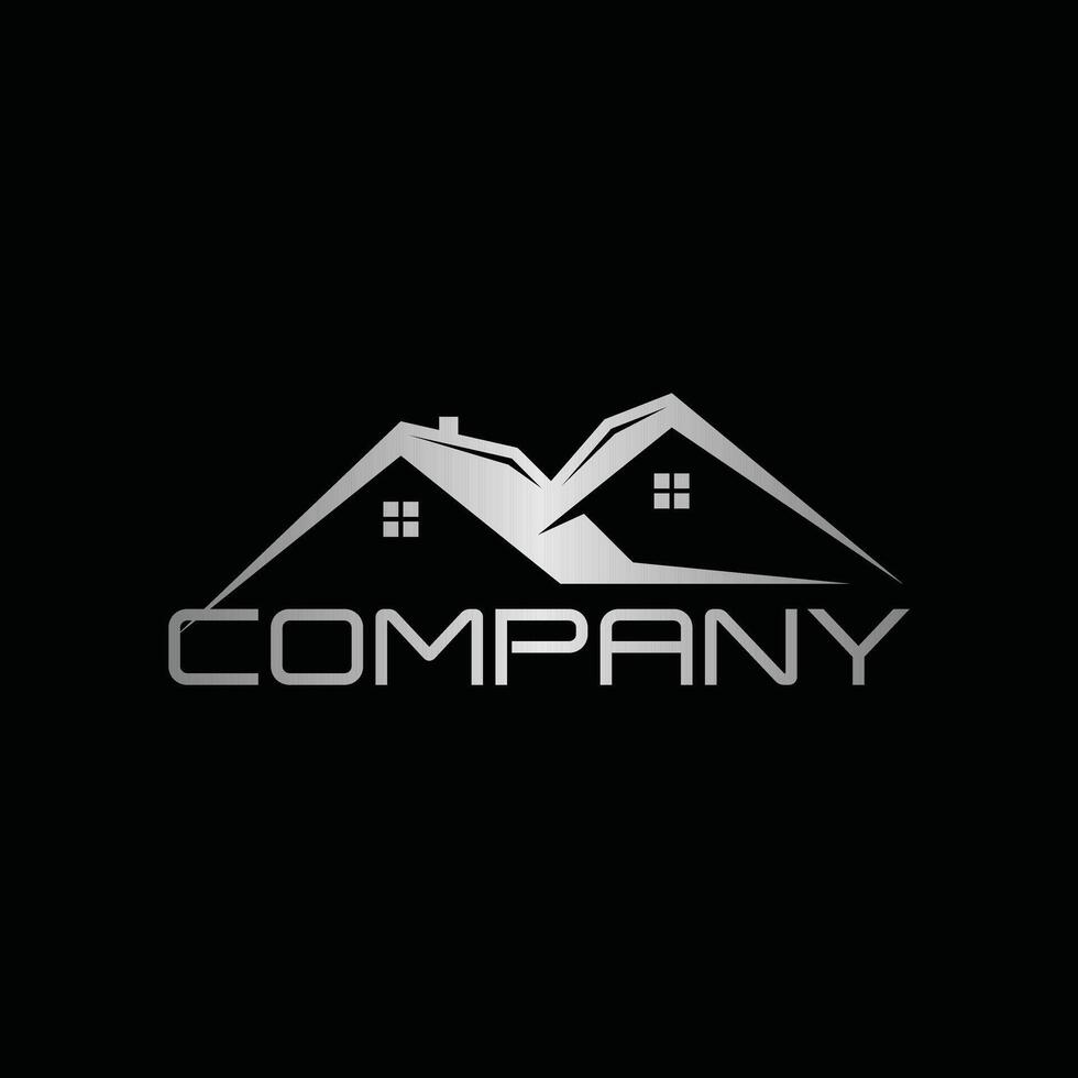 Home Property Construction modern logo design, suitable for your business on black background vector